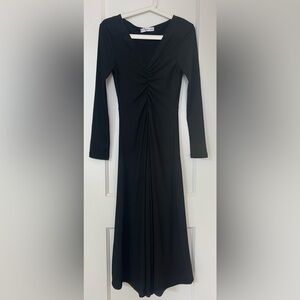 Mango Women's Vestido black long dress with long sleeves Size XS